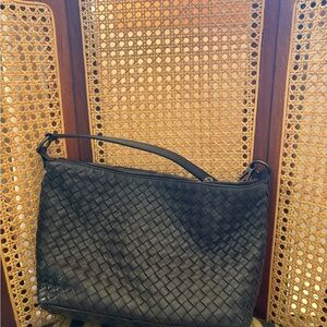 Bottega Veneta Black Woven Shoulder Bag